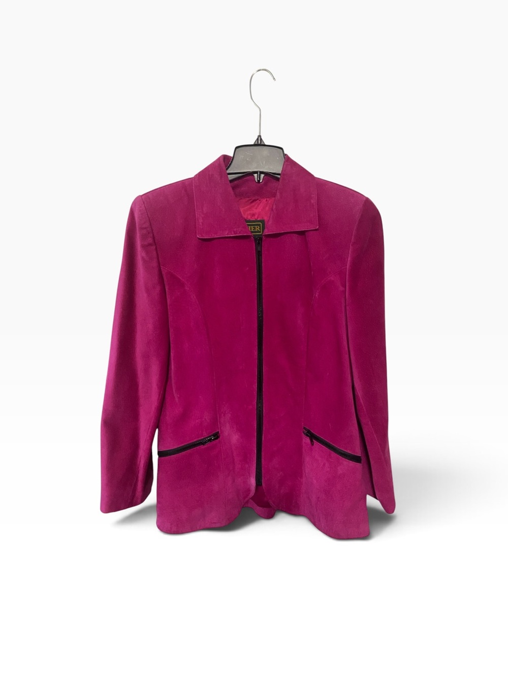 🩷 RARE FIND 🩷 Vintage Danier Magenta Zip-Front Blazer Suede Jacket Size Medium
